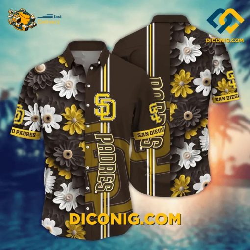 MLB San Diego Padres Hawaiian Shirt Custom Floral Fusion