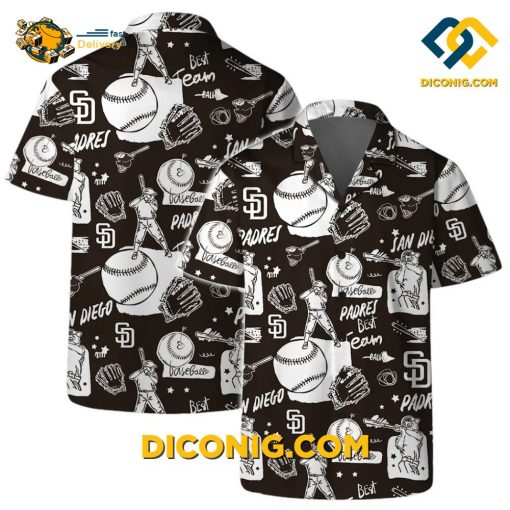 MLB San Diego Padres Hawaiian Shirt Custom Sketch Play