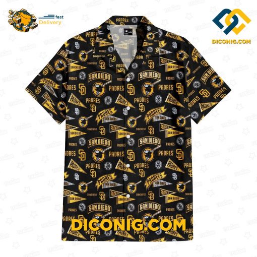 MLB San Diego Padres Hawaiian Shirt Custom Vintage Grunge Crest