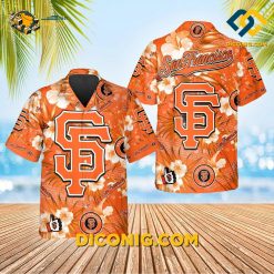 MLB San Francisco Giants Hawaiian Shirt Custom Bold Logo Hibiscus