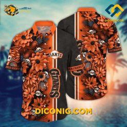 MLB San Francisco Giants Hawaiian Shirt Custom Floral Stripe