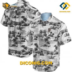 MLB San Francisco Giants Hawaiian Shirt Custom Monochrome Palm