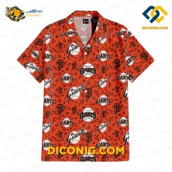 MLB San Francisco Giants Hawaiian Shirt Custom Orange Camouflage
