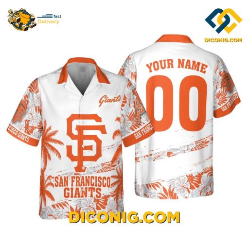 MLB San Francisco Giants Hawaiian Shirt Custom Tropical Hibiscus