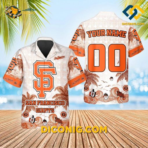 MLB San Francisco Giants Hawaiian Shirt Custom Tropical Palm Wave
