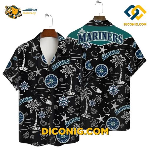 MLB Seattle Mariners Hawaiian Shirt Custom Ocean Palms