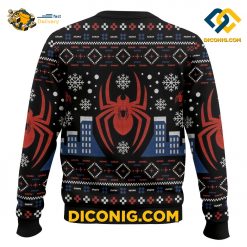 spiderman new york city christmas ugly sweater