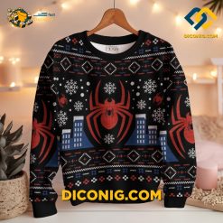 spiderman new york city christmas ugly sweater