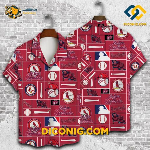 MLB St. Louis Cardinals Hawaiian Shirt Custom Baseball Blocks