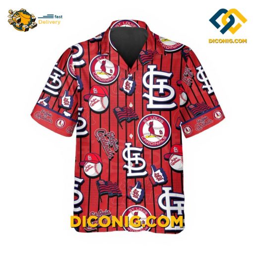 MLB St. Louis Cardinals Hawaiian Shirt Custom Dugout Stripes