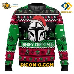star wars mandalorian ugly christmas sweater