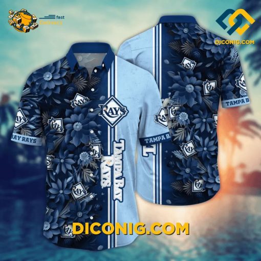 MLB Tampa Bay Rays Hawaiian Shirt Custom Dual Tone Bloom