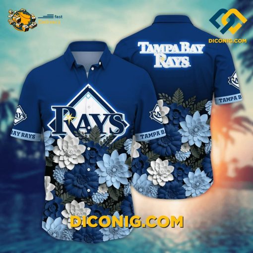 MLB Tampa Bay Rays Hawaiian Shirt Custom Floral Oasis