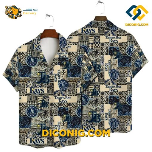 MLB Tampa Bay Rays Patchwork Heritage Hawaiian Shirt
