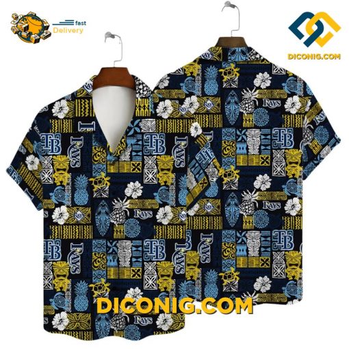 MLB Tampa Bay Rays Hawaiian Shirt Custom Tribal Patchwork