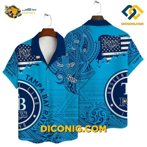 MLB Tampa Bay Rays Hawaiian Shirt Custom Tribal Wave