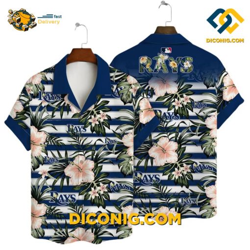 MLB Tampa Bay Rays Tropical Hibiscus Hawaiian Shirt