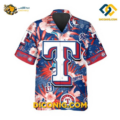 MLB Texas Rangers Hawaiian Shirt Custom Floral Splash