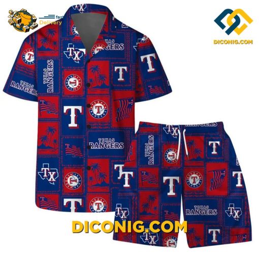 MLB Texas Rangers Hawaiian Shirt Custom Patch Pride Set & Shorts