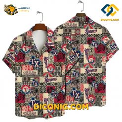 texas rangers hawaiian shirt patchwork legacy