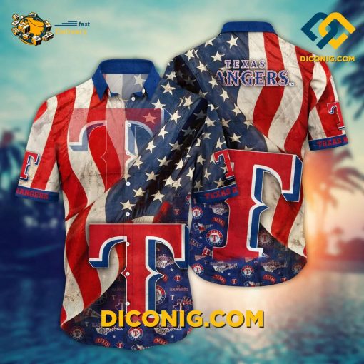 MLB Texas Rangers Hawaiian Shirt Custom Stars & Stripes