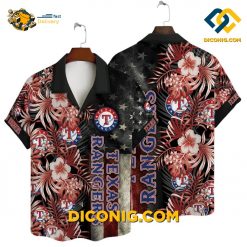 MLB Texas Rangers Hawaiian Shirt Custom Stars & Stripes Floral