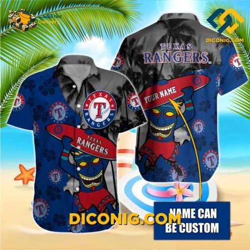 MLB Texas Rangers Hawaiian Shirt Custom Surf Tiki