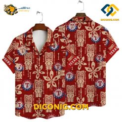 MLB Texas Rangers Hawaiian Shirt Custom Tiki Red
