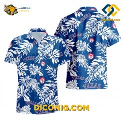 MLB Texas Rangers Hawaiian Shirt Custom Tropical Leaf