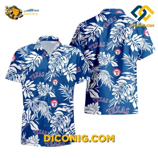 MLB Texas Rangers Hawaiian Shirt Custom Tropical Leaf