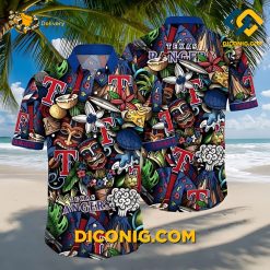 MLB Texas Rangers Hawaiian Shirt Custom Tropical Tiki Aloha