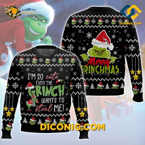 The Grinch Ugly Christmas Sweater I’m So Cute Even The Grinch Wants To Steal Me