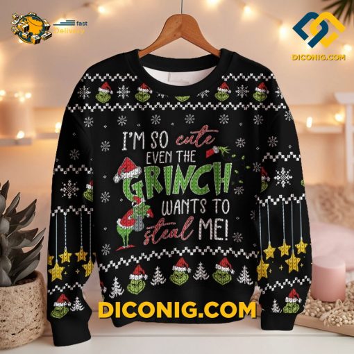 The Grinch Ugly Christmas Sweater I’m So Cute Even The Grinch Wants To Steal Me