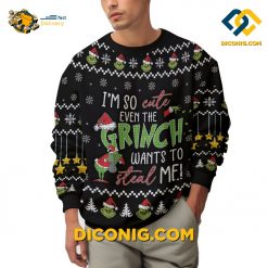 the grinch ugly christmas sweater im so cute even the grinch wants to steal me