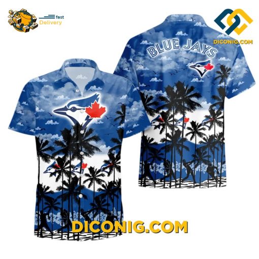 MLB Toronto Blue Jays Hawaiian Shirt Custom Sunset Palms