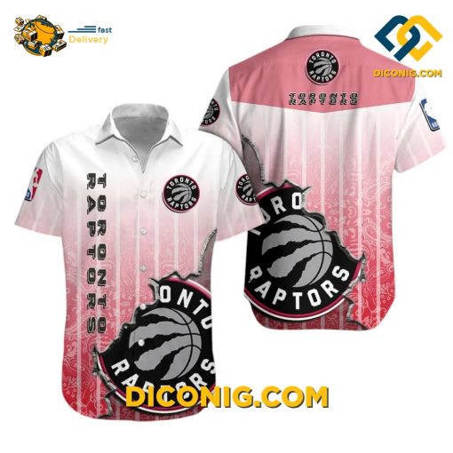 NBA Toronto Raptors Hawaiian Shirt Custom Red Gradient Beach