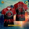 NBA Toronto Raptors Hawaiian Shirt Custom Red Sunset Palm