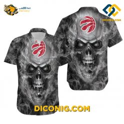 NBA Toronto Raptors Hawaiian Shirt Custom Skull Smoke