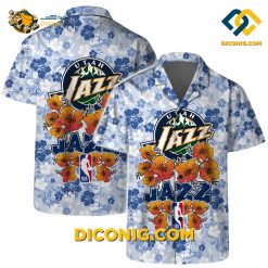 NBA Utah Jazz Hawaiian Shirt Custom Floral Splash
