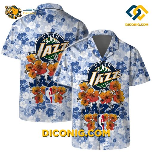 NBA Utah Jazz Hawaiian Shirt Custom Floral Splash