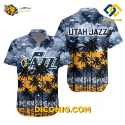 NBA Utah Jazz Hawaiian Shirt Custom Sunset Palm