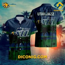 NBA Utah Jazz Hawaiian Shirt Custom Tropical Sunset