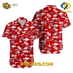 MLB Washington Nationals Hawaiian Shirt Custom DC Sunset Paradise