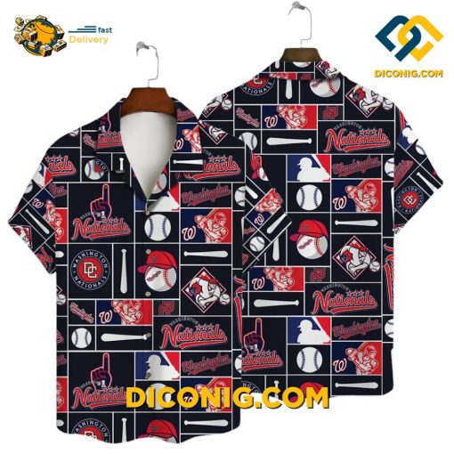 MLB Washington Nationals Funny Icon Hawaiian Shirt