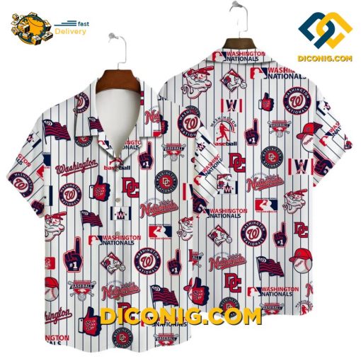 MLB Washington Nationals Hawaiian Shirt Custom Island Wave