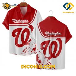 MLB Washington Nationals Hawaiian Shirt Custom Sunset Palms